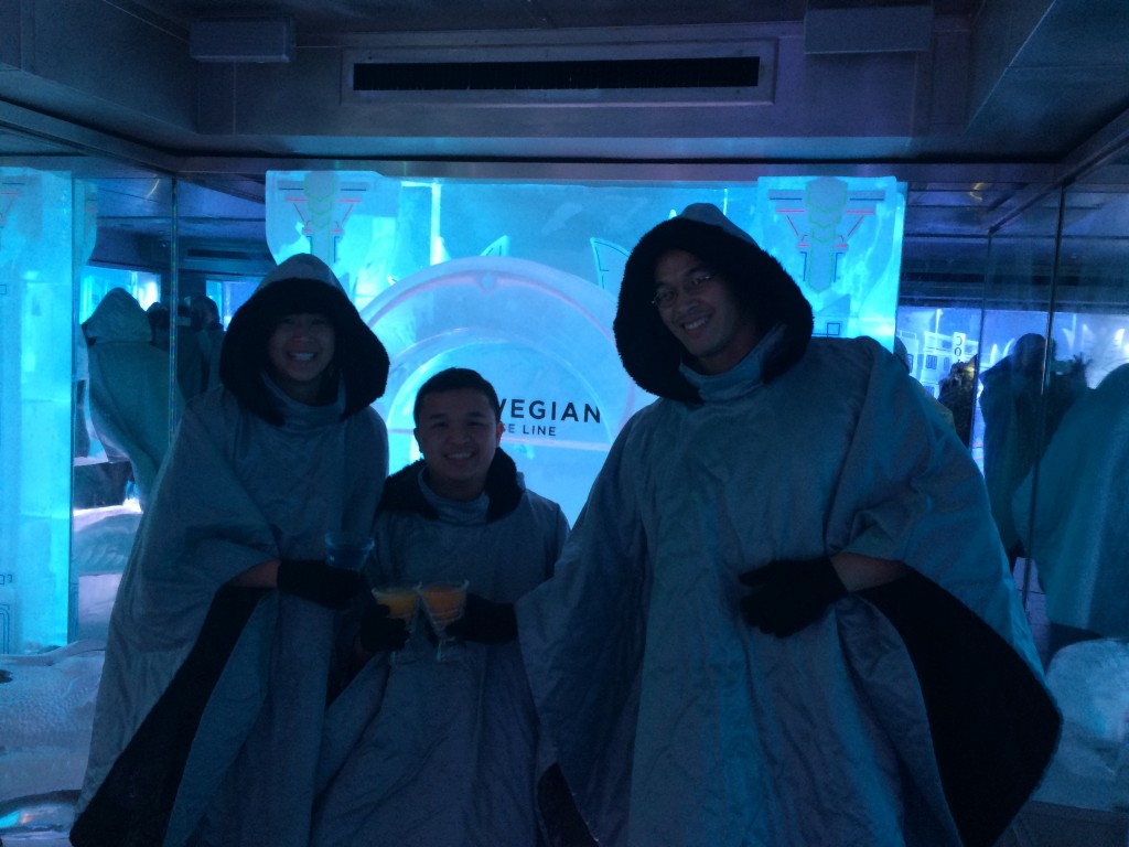 At the Ice Bar on the ship... even our cups were made of ice!